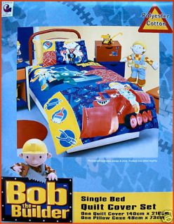 BOB THE BUILDER   SINGLE QUILT COVER / Licensed Doona Set   AWESOME 