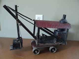   Antique 1920s BUDDY L Pressed Steel Steam Shovel Vehicle Toy Moline