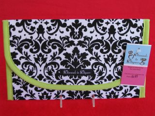 damask swirl diaper and wipes case holder clutch pouch time