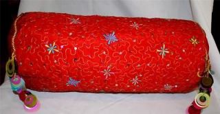 Pier 1 One Imports ~CHRISTMAS BOLSTER PILLOW SET OF 2~ EUC