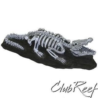 nile crocodile fossil resin aquarium ornament expedited shipping 