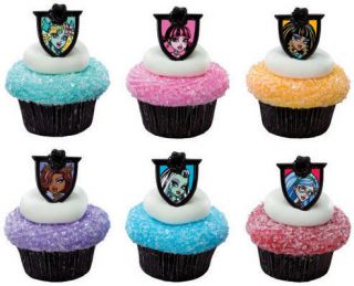 Monster High Cupcake Rings Toppers 6ct Cake Decorations Clawdeen 