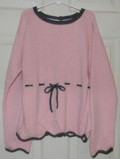 Florence Eiseman Pink Gray Long Sleeved Sweater Girls Size 10 12