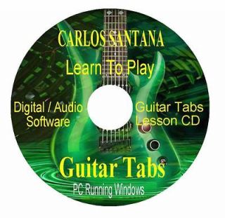 carlos santana guita r tabs lesson software cd 70 songs
