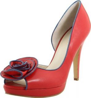 Womens Shoes Nine West MAKEASZENE Platform Peeptoe Pumps Heels Red 