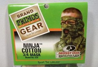 Primos Ninja Cotton Camo 3/4 Hunting Mask Hood Camouflage Mossy Oak 
