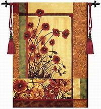 beautiful modern poppies tapestry wall hanging 53 x35 from china