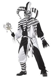 Evil Jester Clown Scary Nobodys Fool Adult Costume SizeX Large