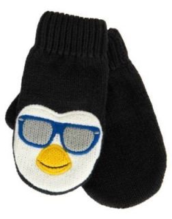   Ice Hero Black Mittens w/Penguin Face w/Sunglasses 0 12 Mos 2T 3T NEW