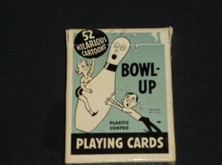 1960s Bowl Up Deck 52 Playing Cards Complete 2 Jokers Box FREE 