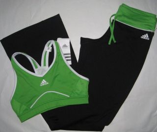 Pc Adidas Womens Sport Athletic Bra Top Yoga Pants Sweatpants Small 