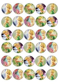 30 x tinkerbell mixed images edible cup cake toppers 176
