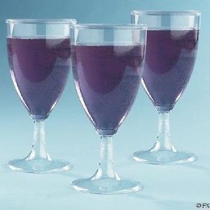 100 WEDDING Plastic Disposable Toasting WINE GLASSES Bridal Party 