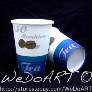 50 DISPOSABLE COFFEE PAPER CUPS 8oz   225ml For coffee,hot drinks 