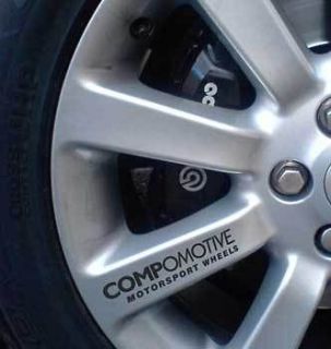 Wheel decals sticker to fit Compomotive Motorsport wheel Black X1