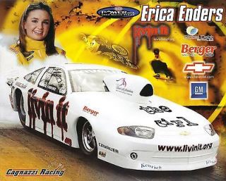 Erica Enders Pro Stock NHRA Drag Racing Handout herocard postcard