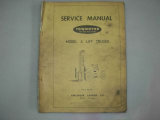 gerlinger towmotor model a fork lift service manual from canada