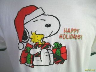 NEW NWT Mens Size L Snoopy Woodstock Peanuts CHRISTMAS Happy Holidays 