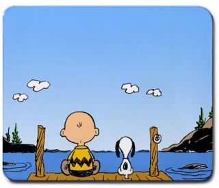 the snoopy dog and charlie brown optical mouse pad mat