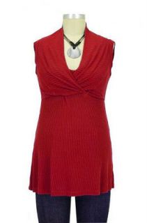   WEEKEND Maternity Ribbed Knit NURSING Sleeveless Top $60 RED HOT