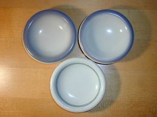 Lot of 3 Vintage Restaurant China Butter Pats ~ 2 Sterling China Blue