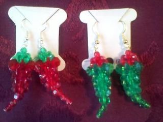 Red or Green (choice) Chile ~ Chili Pepper Earrings Handcrafted for 