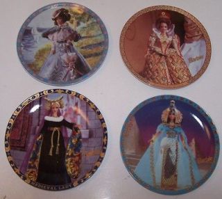 Lot Set of 4 Barbie Collector Limited Edition Plates Medieval Egyptian 