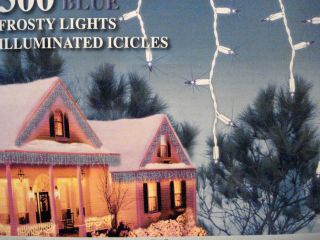 CHRISTMAS 1500 BLUE ICICLE BRIGHT FROSTY LIGHT WHITE WIRE WEDDING NEW