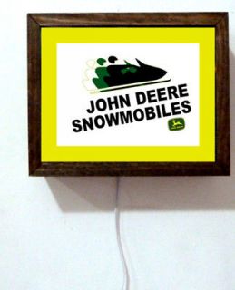 John Deere Snowmobile Dealer Sales Service Parts Retro Light Lighted 