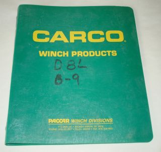CARCO MODEL 120 PS / PSM / PSC WINCH FOR CATERPILLAR D8L TRACTOR 