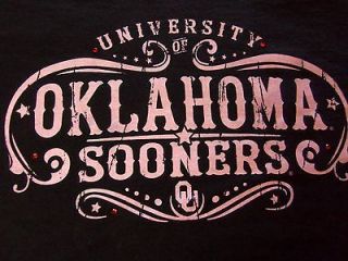 Mens T Shirt university of oklahoma sooners art black size sz xL 