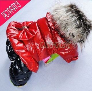Elegant Down For Dog Clothes Dog Coat Dog Jumpsuit Fur Collar Free 