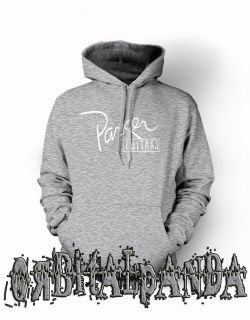Grey Hoodie with White Parker Guitars Logo   Nite Fly Dragonfly P36 
