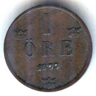 c3133 sweden coin 1 ore 1877 