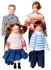 Dollhouse Miniature vinyl dolls family modern people Dad/mom/girl/boy 