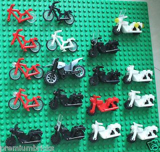 LEGO vtg HUGE LOT Bicycle Bike Motorcycle Minifig Minifigure Cafe 