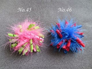 20 girl 3 5 feather corker hair bows 72 style