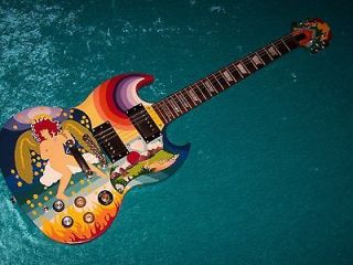 Cool Psychedelic hand painted Epiphone Gibson the Fool guitar 