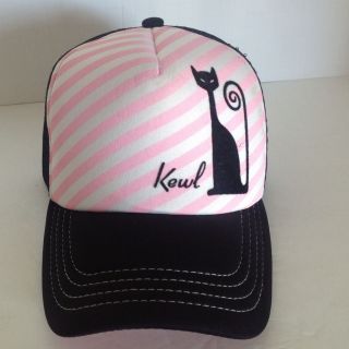 NWT Bio Domes Headgear Kewl Cat Pink Black Youth Girls Cap Hat