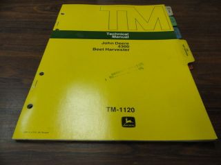 John Deere 4300 Beet Harvester Technical Service Manual TM1120 **NEW 