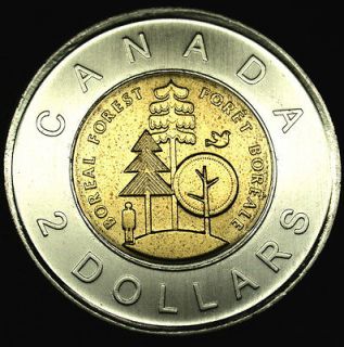 Newly listed 2011 Canada 2 Dollars BOREAL FOREST Bi Metallic One year 