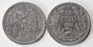chile 1933 1 peso 5 coin lot km176 1 time