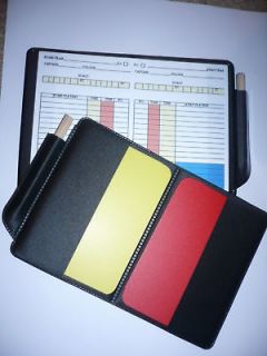 referee note book wallet football red yellow cards new time