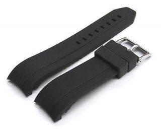 22mm strap for omega seamaster planet ocean silicon rubber blk
