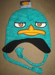 New Perry the Platypus Agent P Phineas and Ferb Adult Knit Laplander 