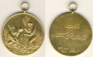 Iran Pahlavi Gold Commemorative Medal, 46.5 grams, Extremely Rare