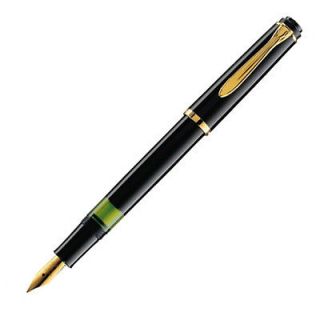 Pelikan Tradition M150 Piston Fill Fountain Pen, Black, Broad Nib