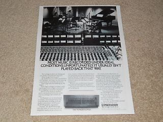 Pioneer SPEC Equalizer Ad, 1978, SG9500, 1 pg, Article, Very Rare