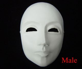 Unpainted DIY plain/blank version Paper Pulp MALE and FEMALE Mask 
