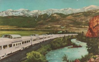   postcard california zephyr train burlington rio grande western pacific